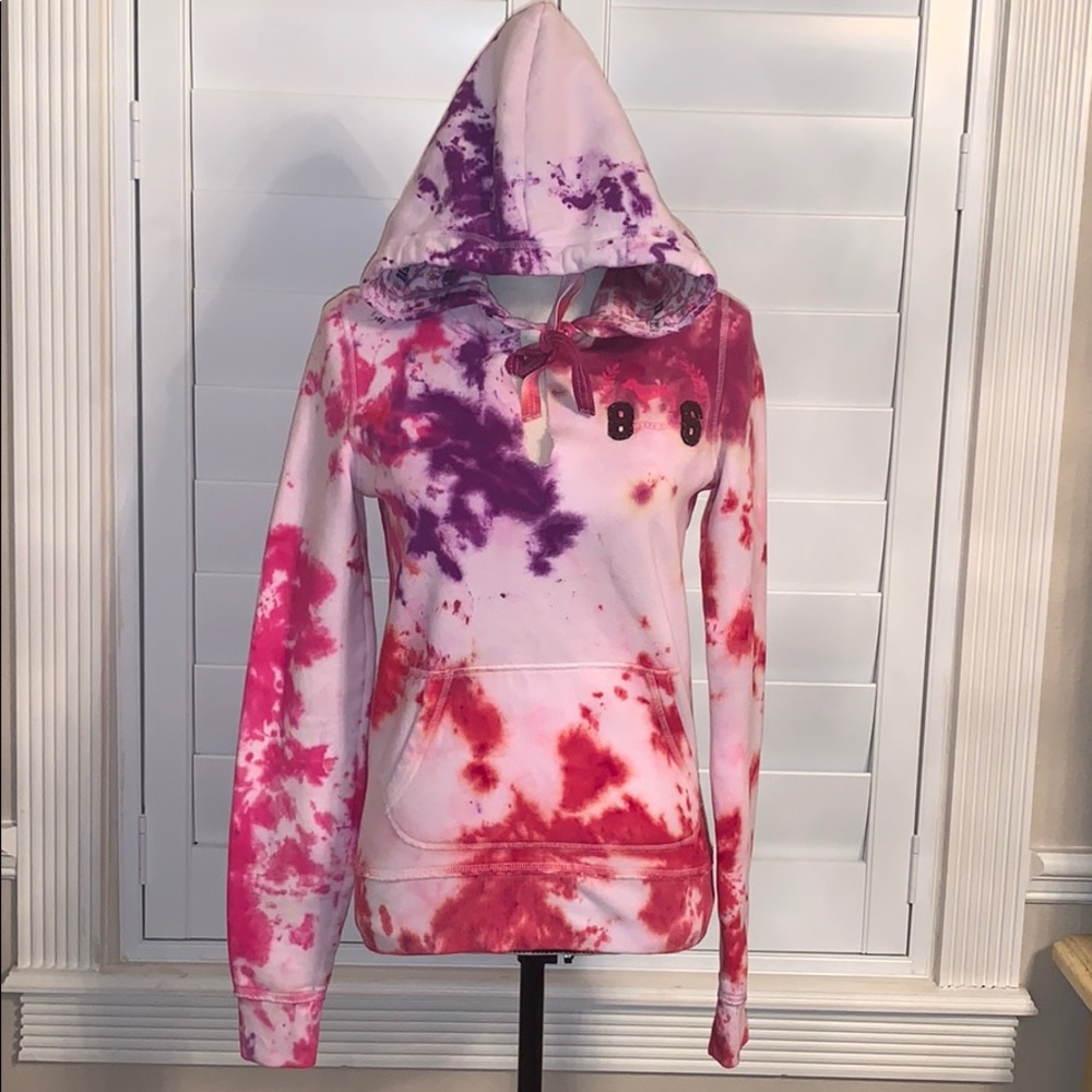 PINK Victoria's Secret Tie-Dye Hoodie - Pink and Purple